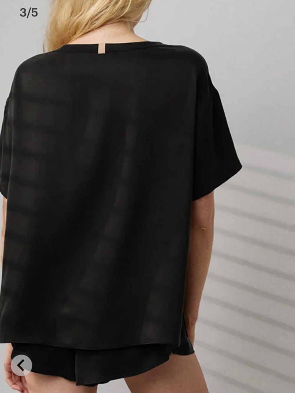lunya Black Washable Silk Tee Short Set - Picture 2 of 3